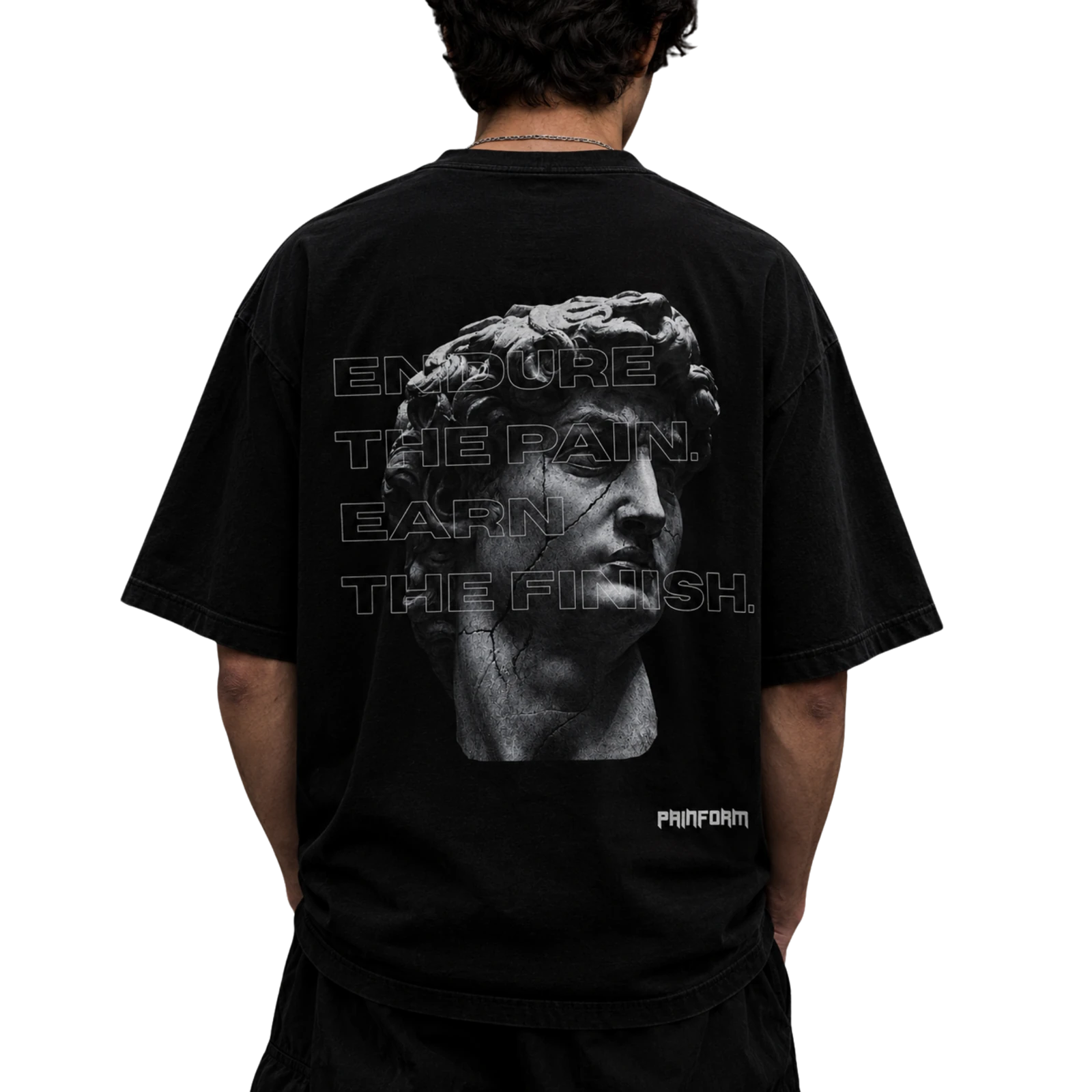 Espalda de la camiseta ENDURE THE PAIN sin fondo